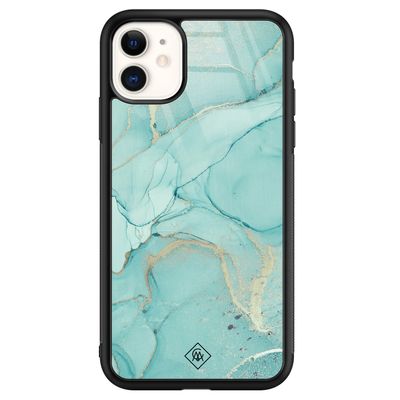iPhone 11 glazen hardcase - Touch of mint