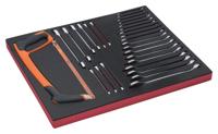 Bahco Foaminlay Fit&Go 3/3 met sleutels en metaalzaagbeugel - 28-delig - FF1A65 Bahco Foaminlay Fit&Go 3/3 met sleutels en metaalzaagbeugel - 28-delig - FF1A65