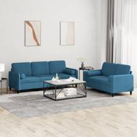 2-delige Loungeset met kussens fluweel blauw