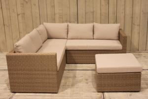 Gibson loungeset rattan grey - Eurofleur aanbieding