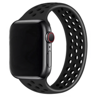 Solo Loop Sportbandje - Maat: L - Zwart - Geschikt voor Apple Watch 42mm / 44mm / 45mm / 49mm