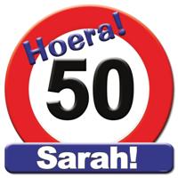 Paperdreams Kroonschild verkeersbord- 50 jaar sarah