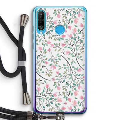 Sierlijke bloemen: Huawei P30 Lite Transparant Hoesje met koord