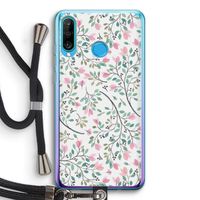 Sierlijke bloemen: Huawei P30 Lite Transparant Hoesje met koord Sierlijke bloemen: Huawei P30 Lite Transparant Hoesje met koord