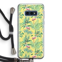 Flamingo party: Samsung Galaxy S10e Transparant Hoesje met koord
