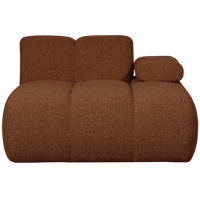 Woood Mojo chaise longue bank arm rechts bouclé Roestbruin Melange