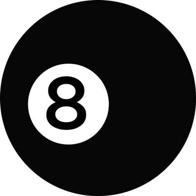 Biljartbal nummer 8 Rond vinyl tapijt
