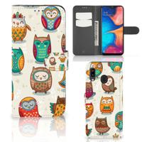 Samsung Galaxy A30 | Telefoonhoesje | Met pasjeshouder | Vrolijke Uilen