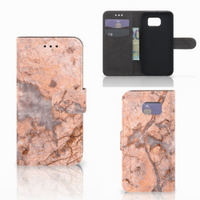 Samsung Galaxy S6 | S6 Duos Bookcase Marmer Oranje - thumbnail