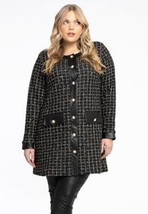 Yoek Blazer A-lijn RAFFIA | Zwart | Maat 58/60