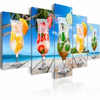 Schilderij - Zomer drankjes, cocktails, 5 luik, Multikleur, 2 maten, Premium print - thumbnail