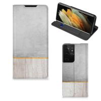 Samsung Galaxy S21 Ultra Book | Wallet Case | Wood Concrete Samsung Galaxy S21 Ultra Book | Wallet Case | Wood Concrete