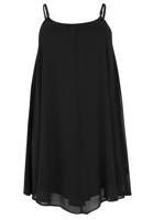 Yoek Jurk spaghetti | Zwart | Maat 46/48