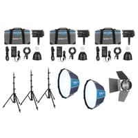 Nanlite Forza 150B Bi-color LED triple kit (w/ case, light stand, fresnel and softbox)