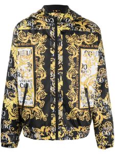 Versace Jeans Couture veste imprimée à capuche - Noir