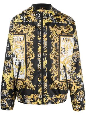 Versace Jeans Couture veste imprimée à capuche - Noir