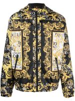 Versace Jeans Couture veste imprimée à capuche - Noir