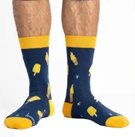 Benyson Sokken ijsco's - Organisch katoen 1- Paar - Vrolijke katoenen sokken met leuke en grappige print - Dames - Heren