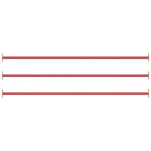 VidaXL Rekstokken 3 st 125 cm staal rood