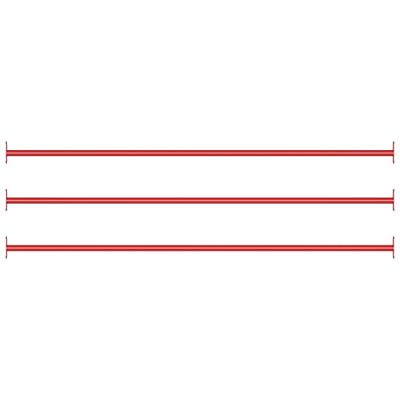 VidaXL Rekstokken 3 st 125 cm staal rood