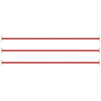 VidaXL Rekstokken 3 st 125 cm staal rood