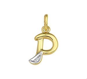 TFT Bedel Letter P Diamant 0.005 Ct. Goud