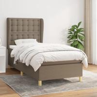 Boxspring met matras stof taupe 90x190 cm