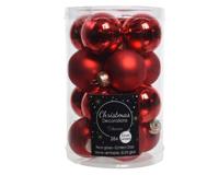 16 Glazen balletjes 35 mm kerstrood - Decoris