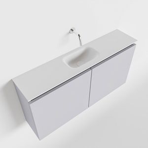 MONDIAZ TURE 100cm toiletmeubel cale. EDEN wastafel talc midden geen kraangat