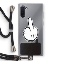 Middle finger white: Samsung Galaxy Note 10 Transparant Hoesje met koord