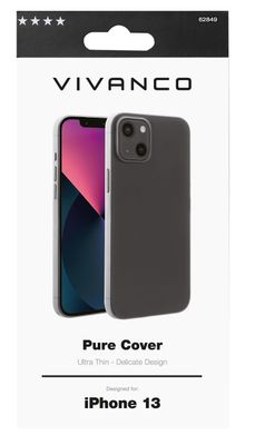 Vivanco Pure Backcover Apple iPhone 13 Transparant Inductieve lading, Stootbestendig