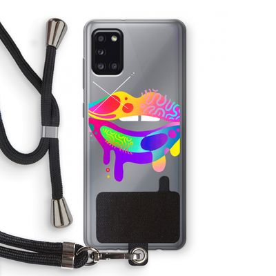 Lip Palette: Samsung Galaxy A31 Transparant Hoesje met koord