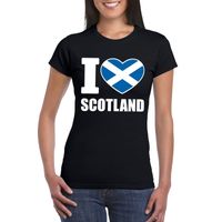 Zwart I love Schotland fan shirt dames