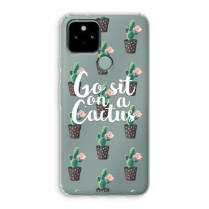 Cactus quote: Google Pixel 5 Transparant Hoesje