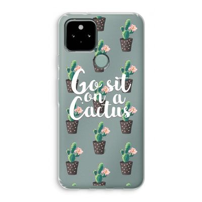 Cactus quote: Google Pixel 5 Transparant Hoesje
