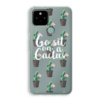 Cactus quote: Google Pixel 5 Transparant Hoesje
