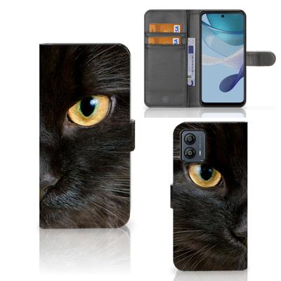 Motorola Moto G53 | Telefoonhoesje | Met pasjeshouder | Zwarte Kat
