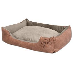 Hondenbed kussen PU-kunstleer maat L beige