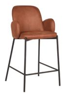 LABEL51 Barkruk 'Jari' Microfiber, kleur Cognac (zithoogte 65cm)
