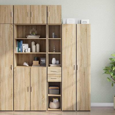 Opbergkast smal 30x42,5x225 cm bewerkt hout sonoma eikenkleurig