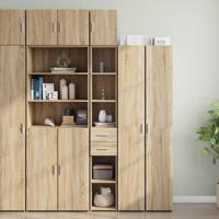 Opbergkast smal 30x42,5x225 cm bewerkt hout sonoma eikenkleurig