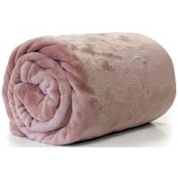 Unique Living Plaid - fleece deken - roze - polyester - 130 x 180 cm