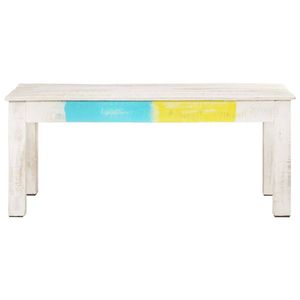 The Living Store Salontafel Mango - 110 x 60 x 45 cm - Wit