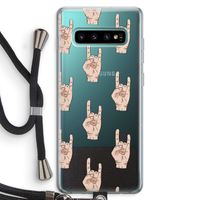 Rock: Samsung Galaxy S10 Plus Transparant Hoesje met koord