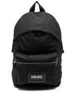 Kenzo sac à dos en toile à patch logo - Noir