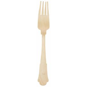 Design wegwerp vorken van hout - 8x stuks - 19 cm - Bestek voor verjaardag/BBQ