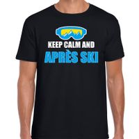 Apres-ski t-shirt wintersport Keep calm zwart voor heren