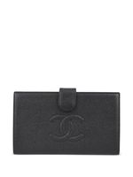 CHANEL Pre-Owned portefeuille Long à logo CC en cuir (2002) - Noir - thumbnail