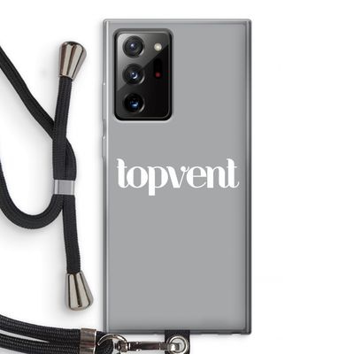 Topvent Grijs Wit: Samsung Galaxy Note 20 Ultra / Note 20 Ultra 5G Transparant Hoesje met koord