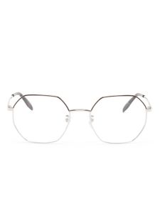 Alexander McQueen Eyewear lunettes de vue rondes à logo gravé - Argent